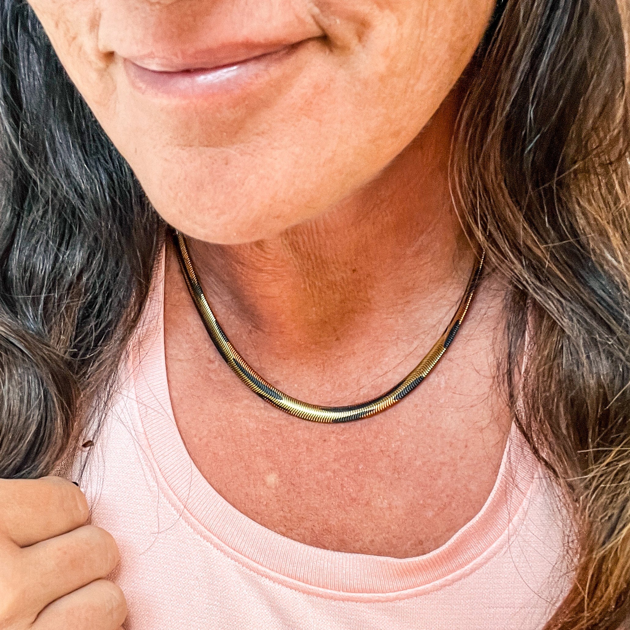 FIONA GRACE Necklaces Leopard Print Herringbone Necklace