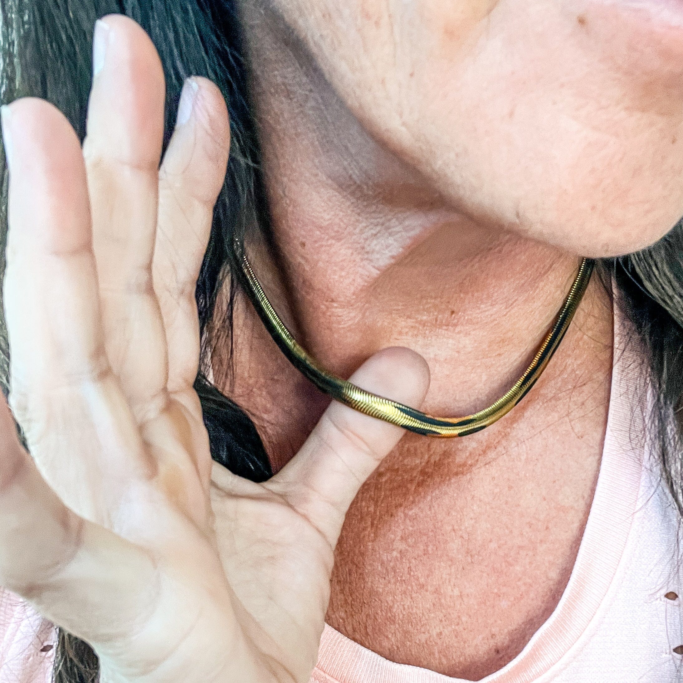 FIONA GRACE Necklaces Leopard Print Herringbone Necklace