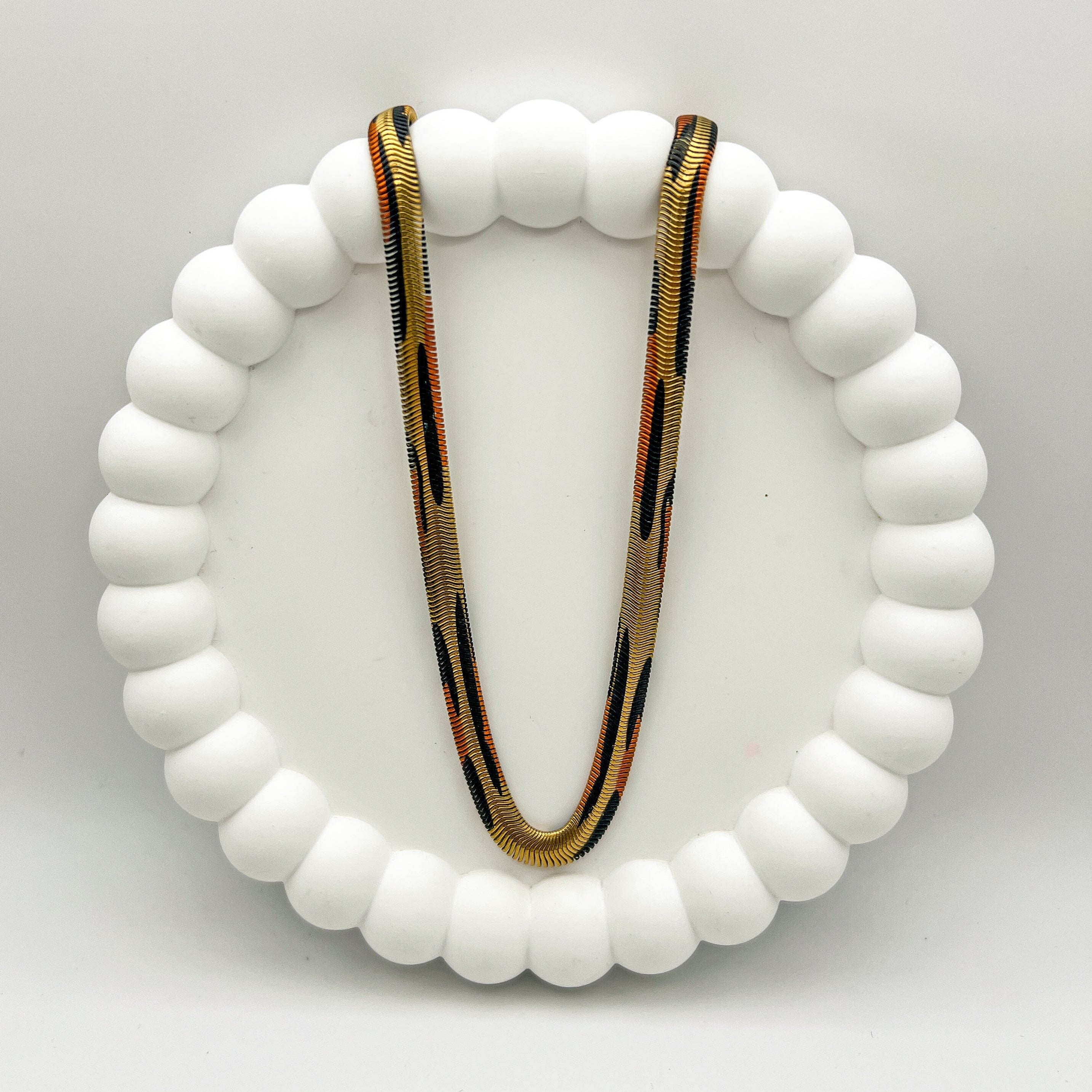 FIONA GRACE Necklaces Leopard Print Herringbone Necklace