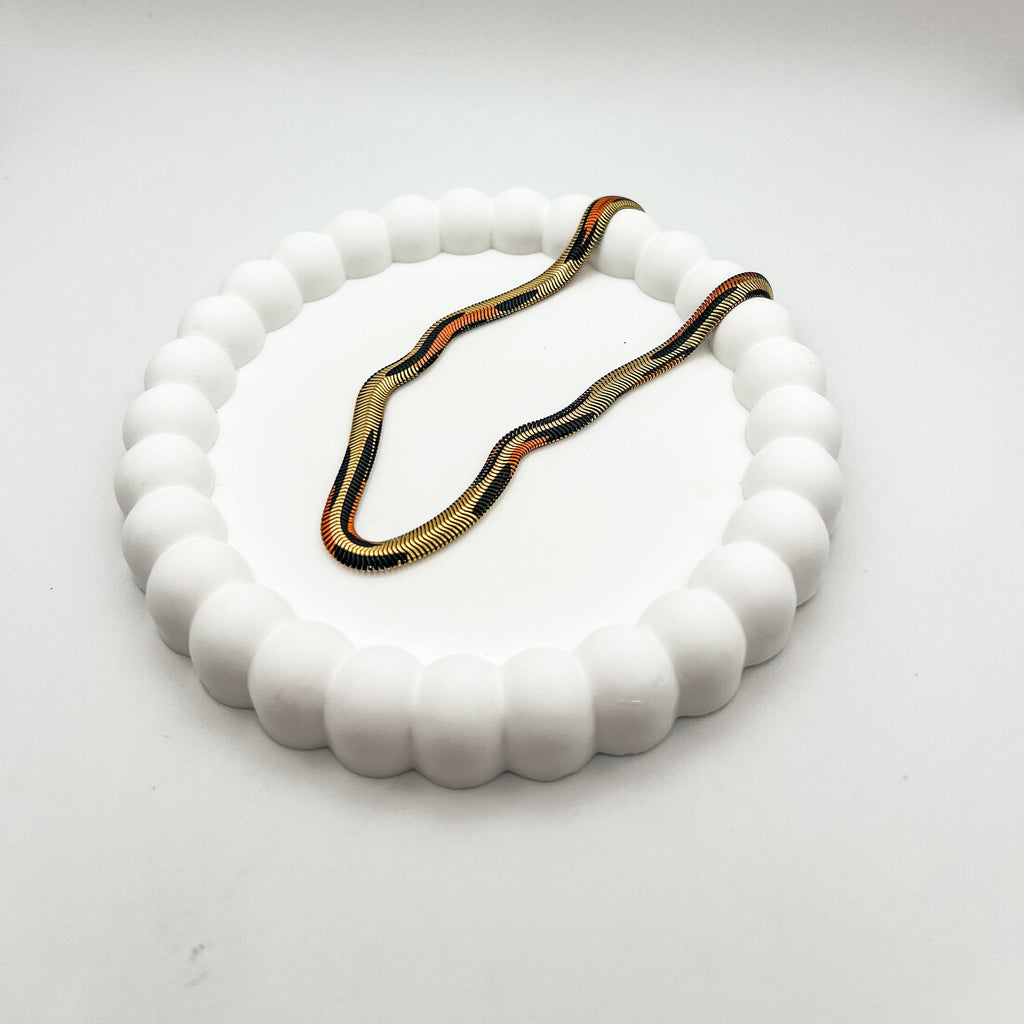 FIONA GRACE Necklaces Leopard Print Herringbone Necklace