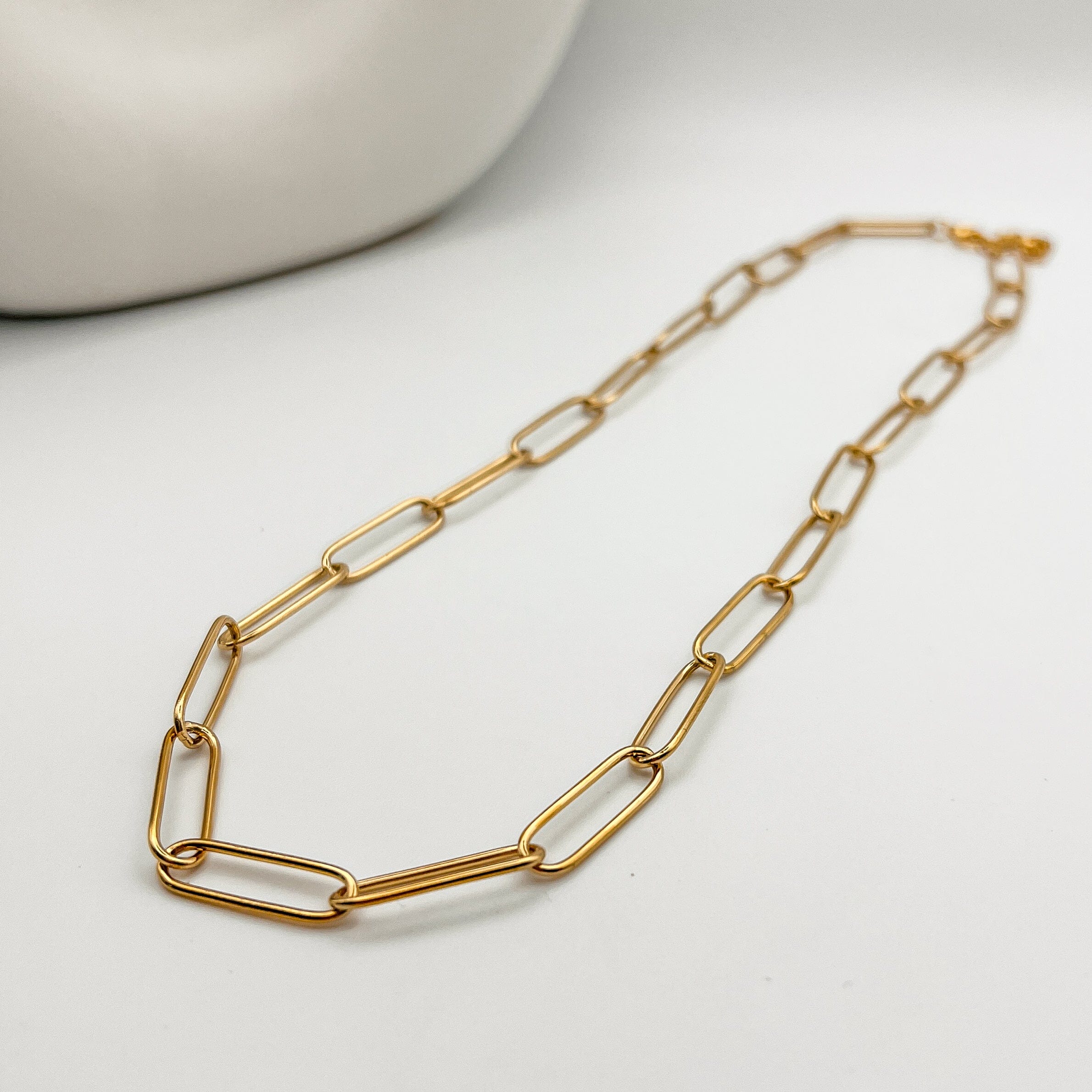 FIONA GRACE Necklaces Paperclip Chain Necklace 18k Gold- Tarnish Free