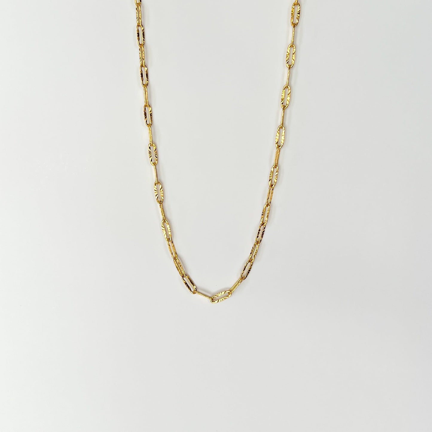 FIONA GRACE Necklaces Paperclip Chain Necklace Textured- Waterproof