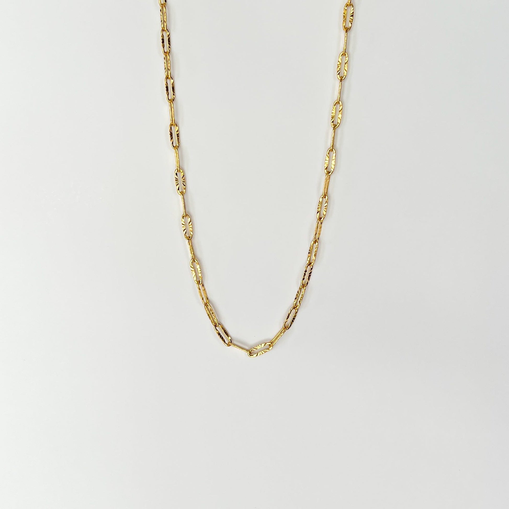 FIONA GRACE Necklaces Paperclip Chain Necklace Textured- Waterproof