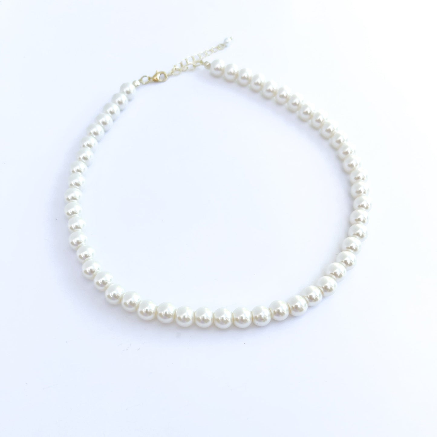 FIONA GRACE Necklaces Pearl Necklace (8mm) With 14k Gold Extender- 15 1/2" in Length