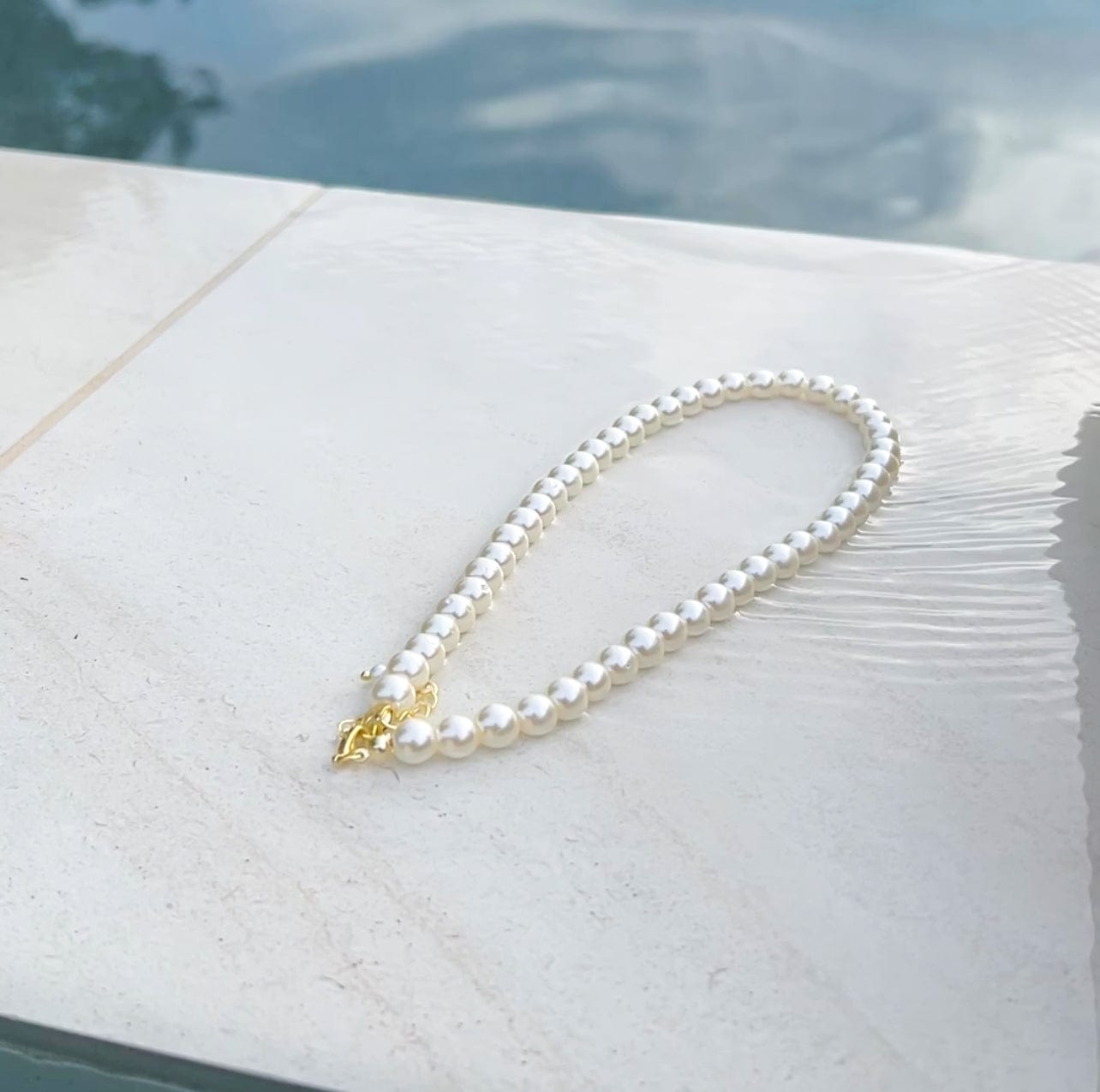 FIONA GRACE Necklaces Pearl Necklace (8mm) With 14k Gold Extender- 15 1/2" in Length