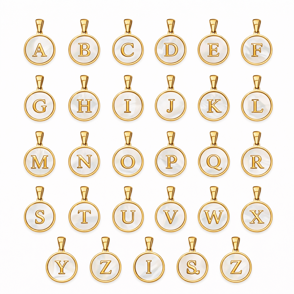 FIONA GRACE Necklaces Personalized Initial Necklace • Gold Mother of Pearl Pendant • Teacher Appreciation Gift -Because some teachers deserve more than a mug.
