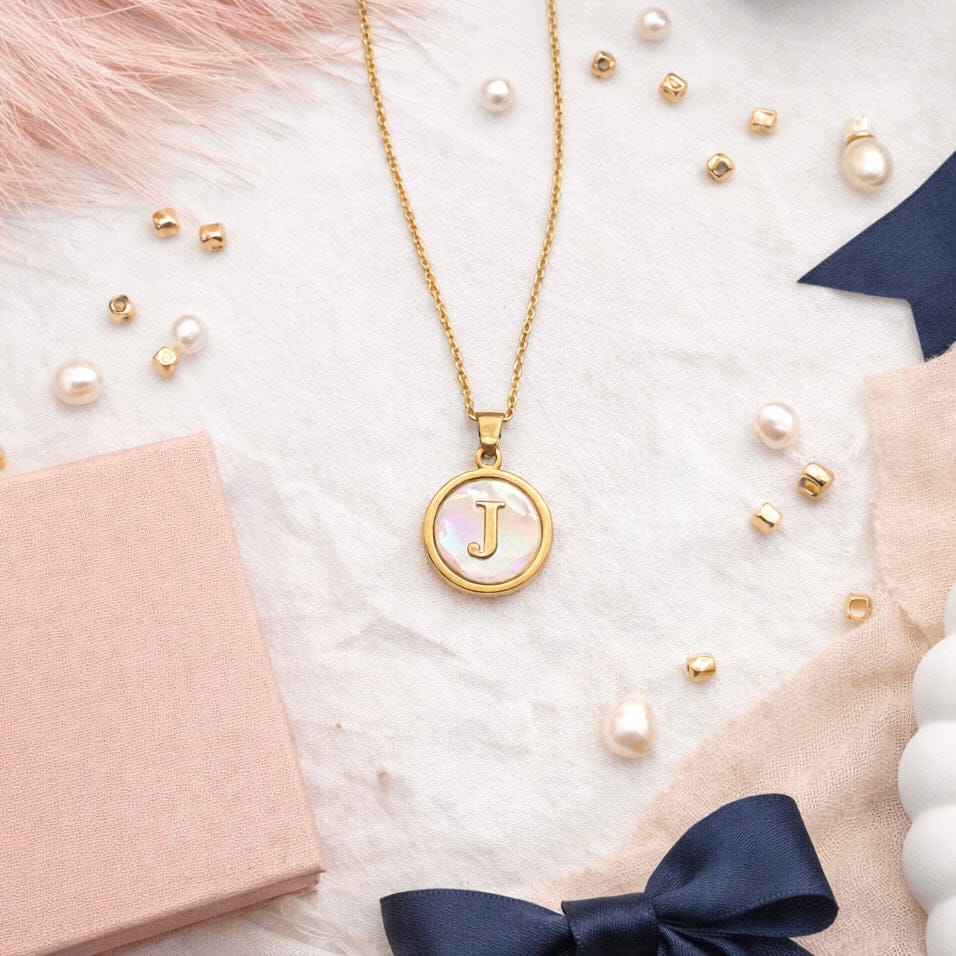 FIONA GRACE Necklaces Personalized Mother Of Pearl Initial Necklace
