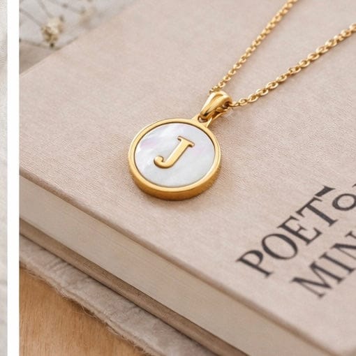 FIONA GRACE Necklaces Personalized Mother Of Pearl Initial Necklace