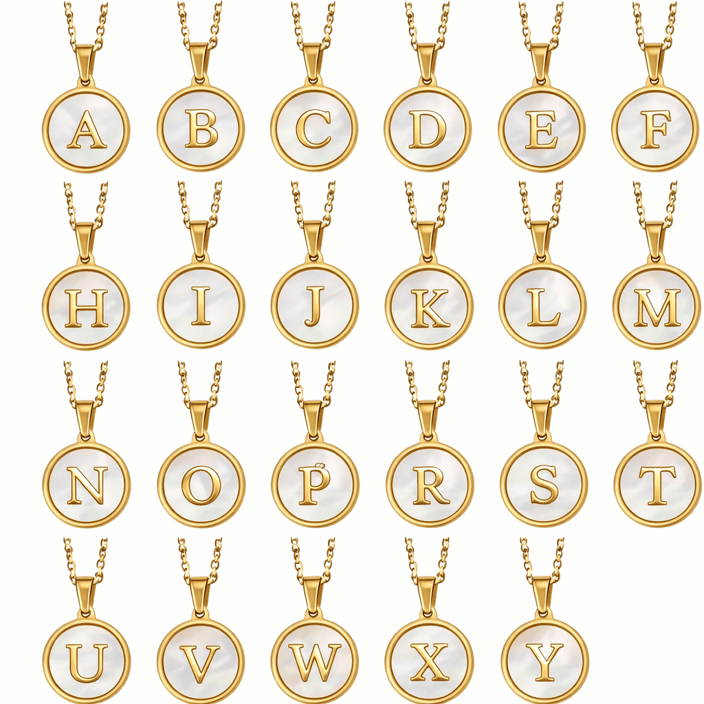 FIONA GRACE Necklaces Personalized Mother Of Pearl Initial Necklace