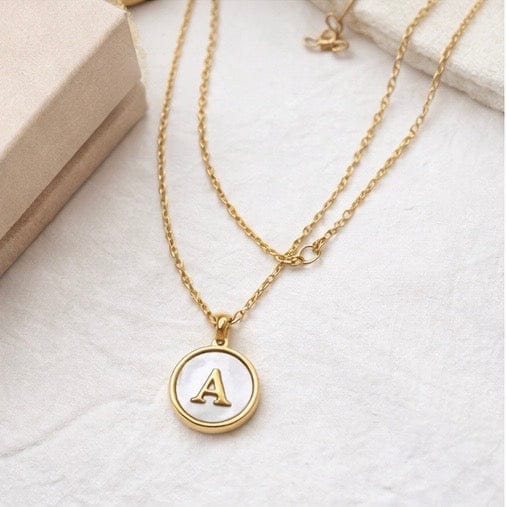 FIONA GRACE Necklaces Personalized Mother Of Pearl Initial Necklace