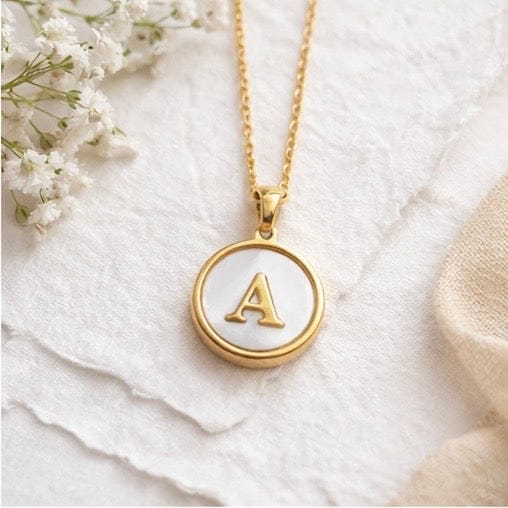 FIONA GRACE Necklaces Personalized Mother Of Pearl Initial Necklace