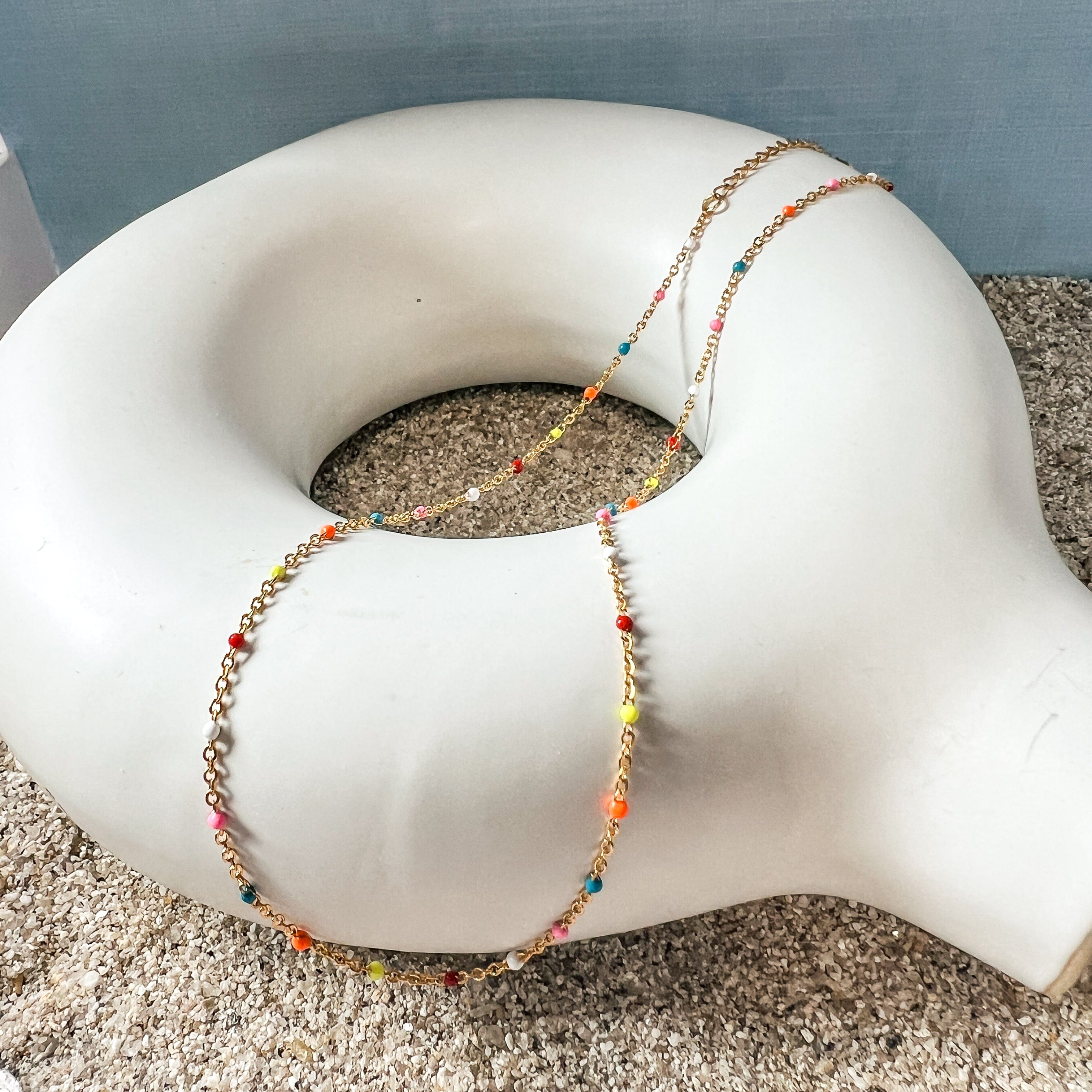 FIONA GRACE Necklaces Poolside Confetti Dainty Chain Necklace