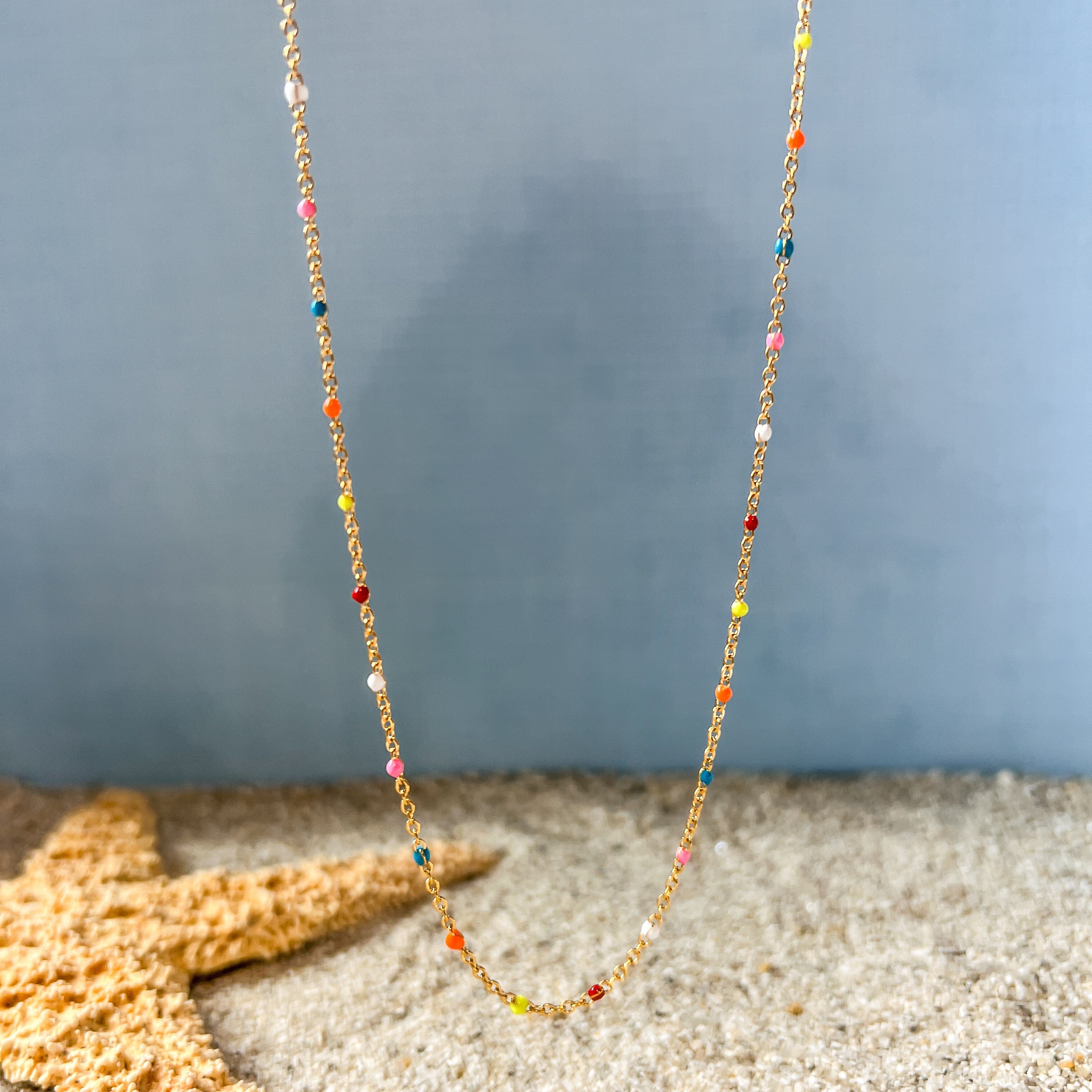 FIONA GRACE Necklaces Poolside Confetti Dainty Chain Necklace