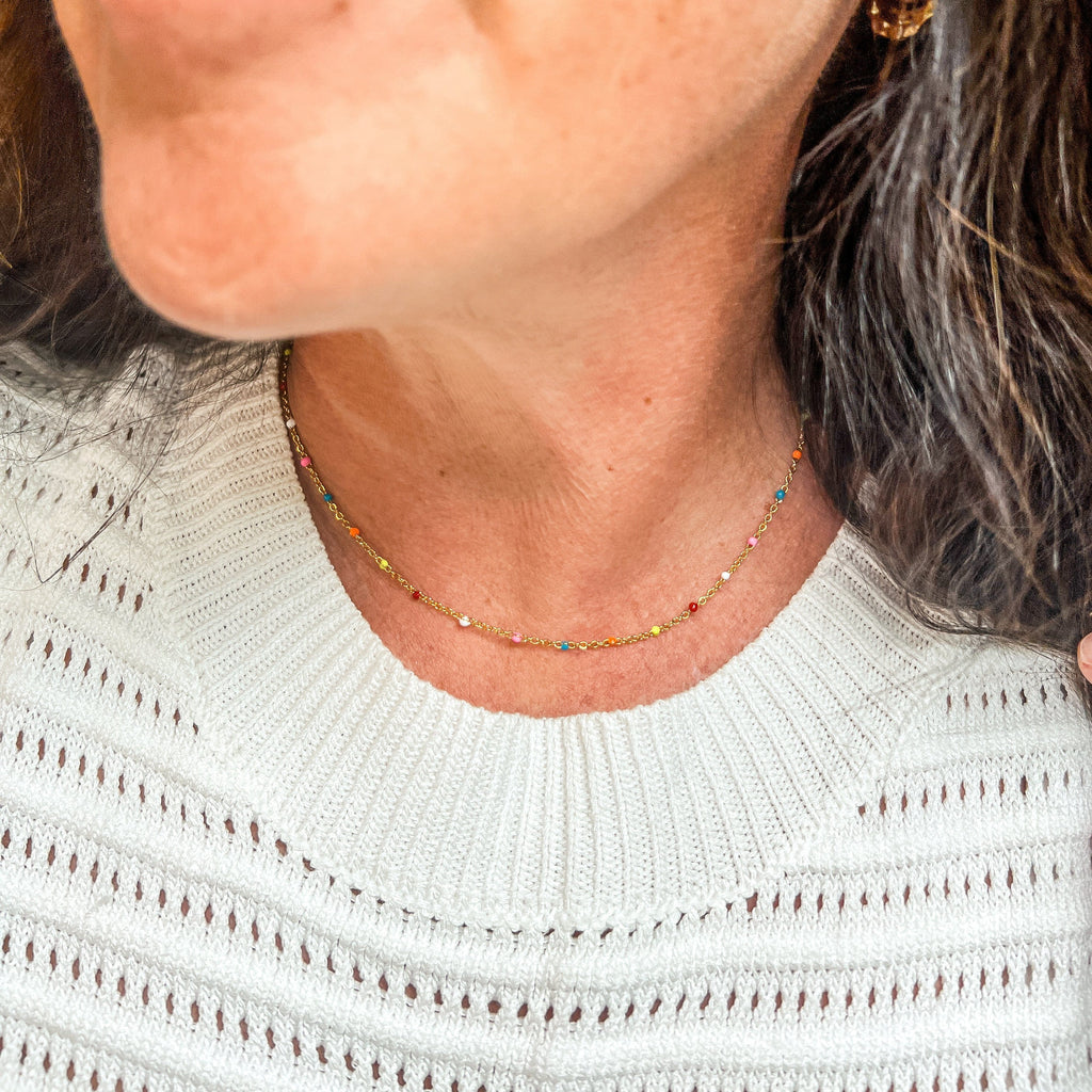 FIONA GRACE Necklaces Poolside Confetti Dainty Chain Necklace