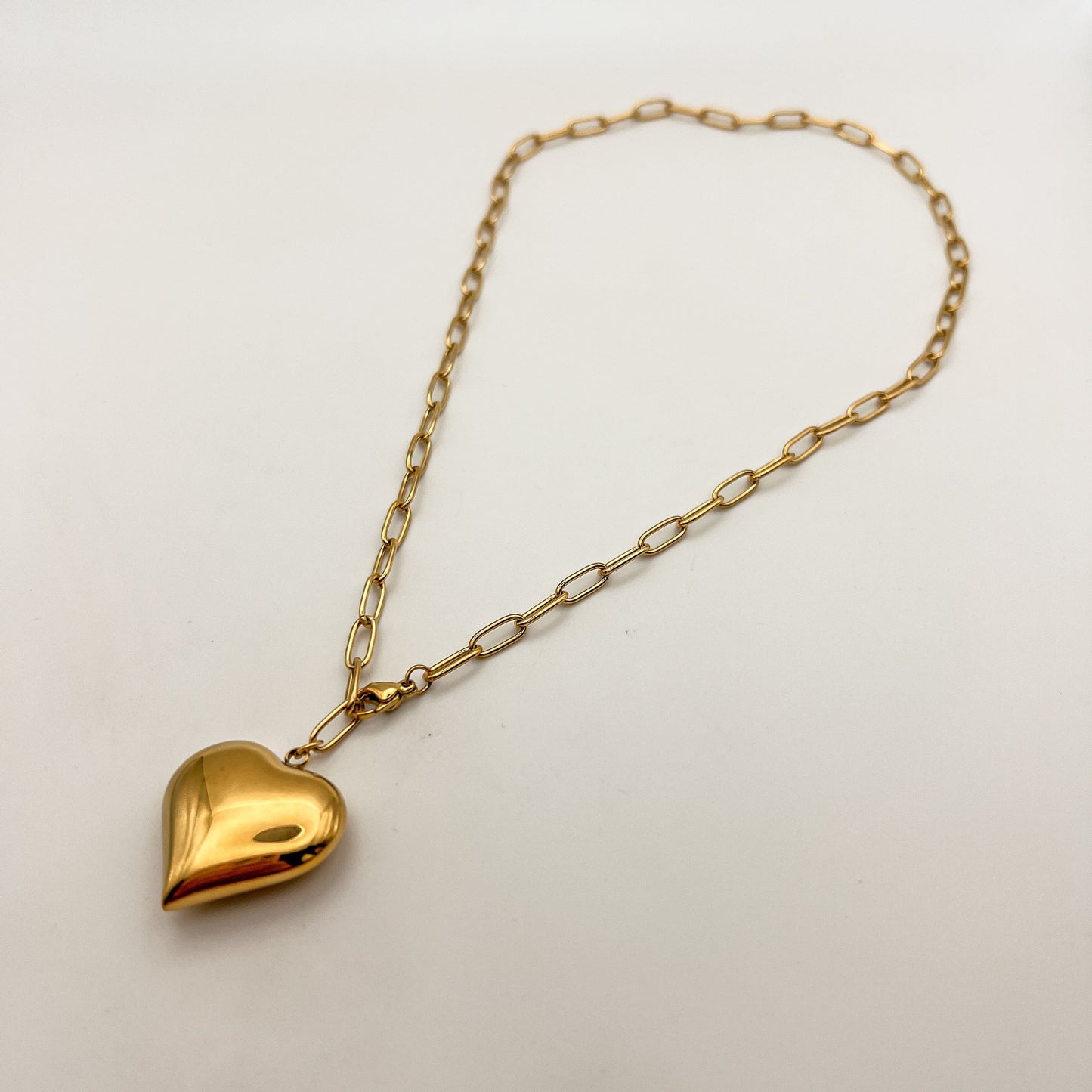 FIONA GRACE Necklaces Puffed Heart Pendant Necklace, 18k Gold