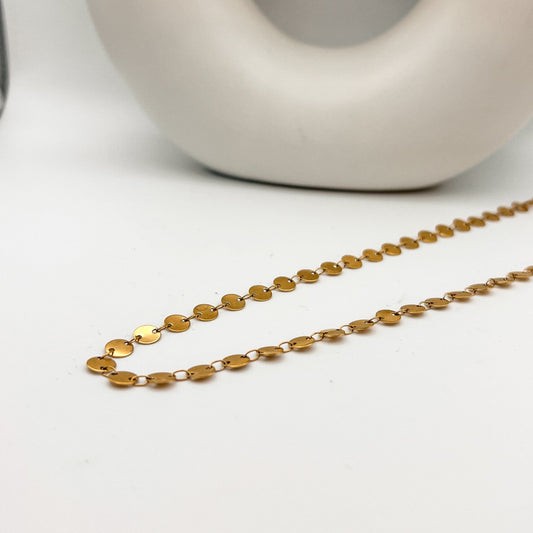 FIONA GRACE Necklaces Sequin Chain Necklace-18k Gold