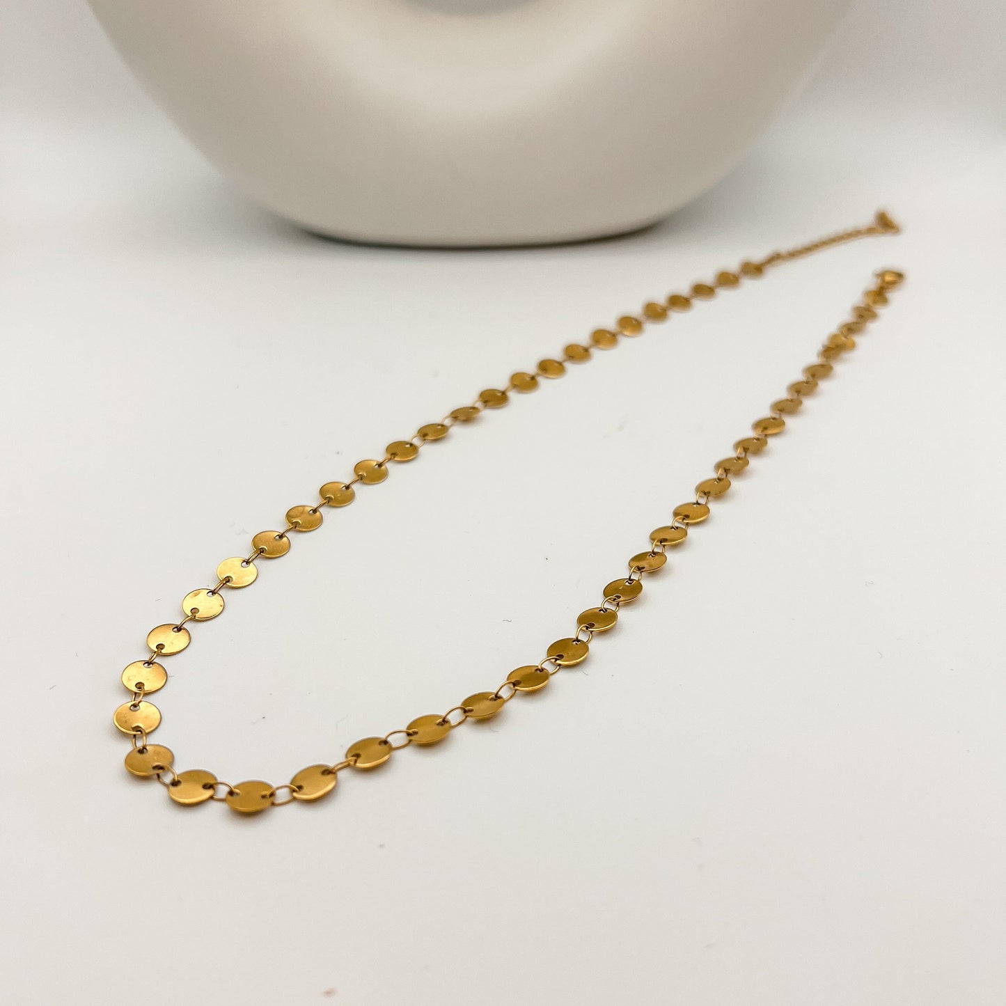 FIONA GRACE Necklaces Sequin Chain Necklace-18k Gold