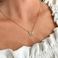 FIONA GRACE Necklaces Small Gold Bow Necklace – Dainty Waterproof Everyday Necklace