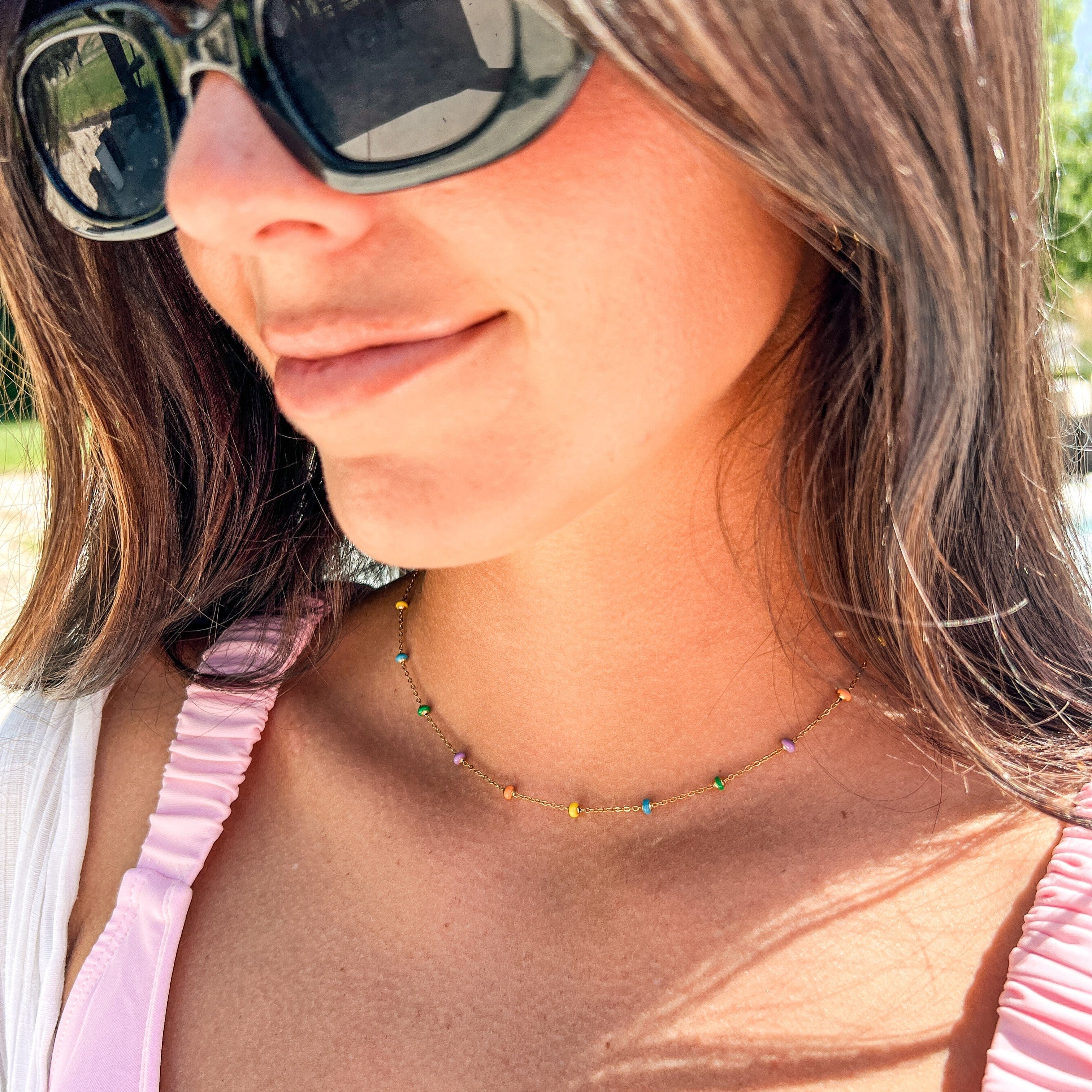 FIONA GRACE Necklaces Summer Sorbet Satellite Chain Necklace