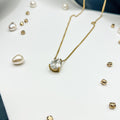 FIONA GRACE Necklaces Teardrop CZ Necklace – Gold Waterproof Solitaire Pendant Necklace
