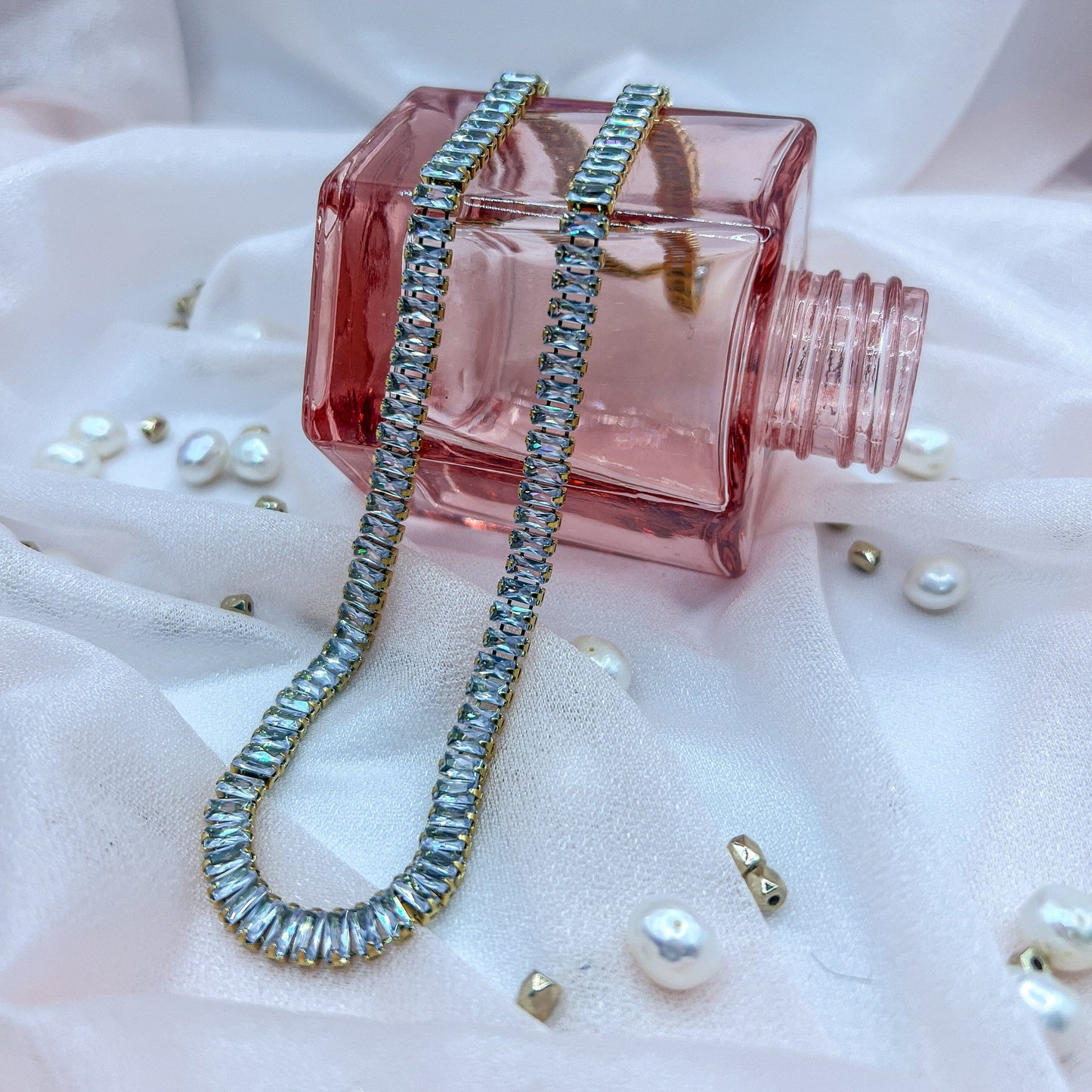 FIONA GRACE Necklaces Tennis Baguette Necklace – Gold Waterproof CZ Statement Necklace