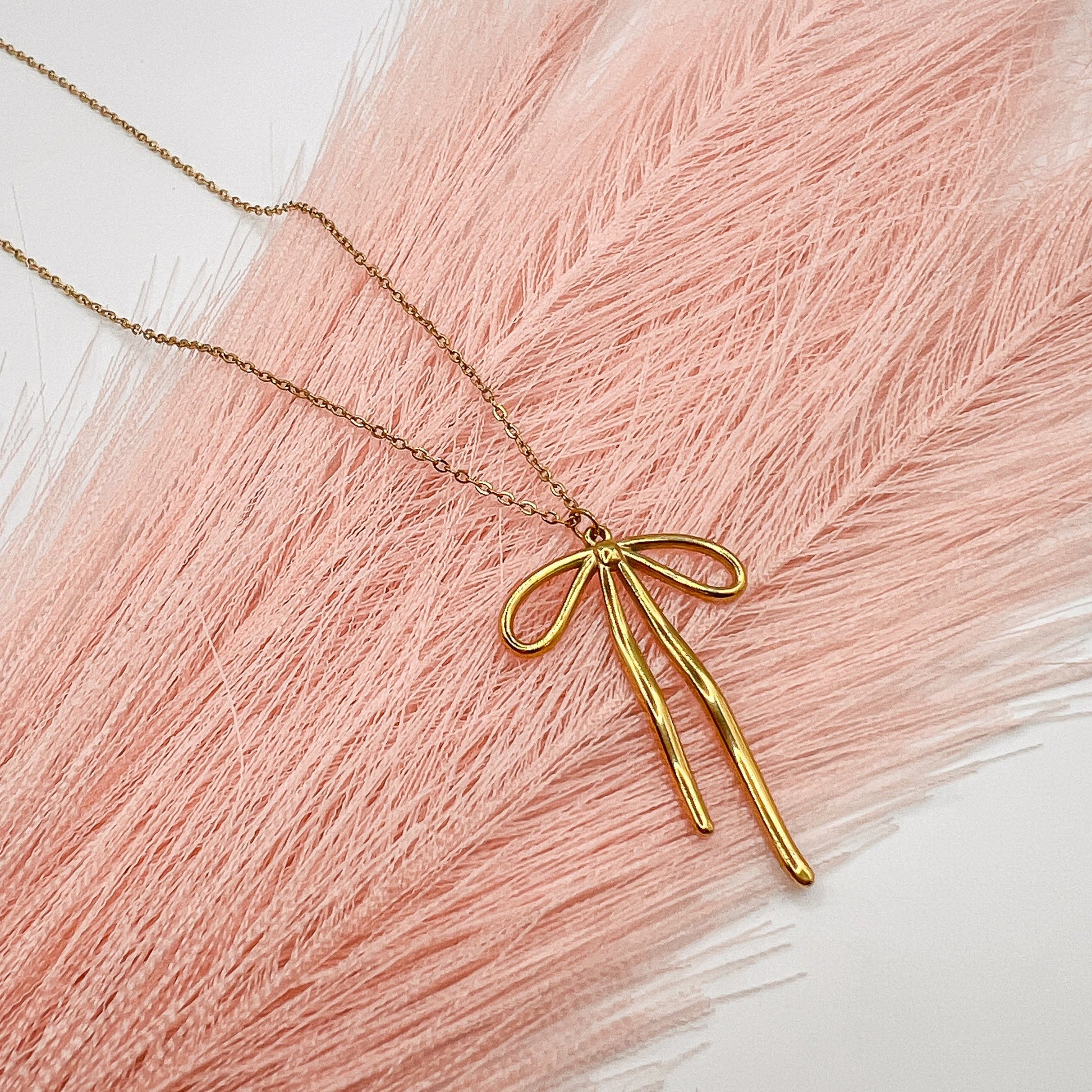 FIONA GRACE Necklaces The Dainty Gold Bow Necklace