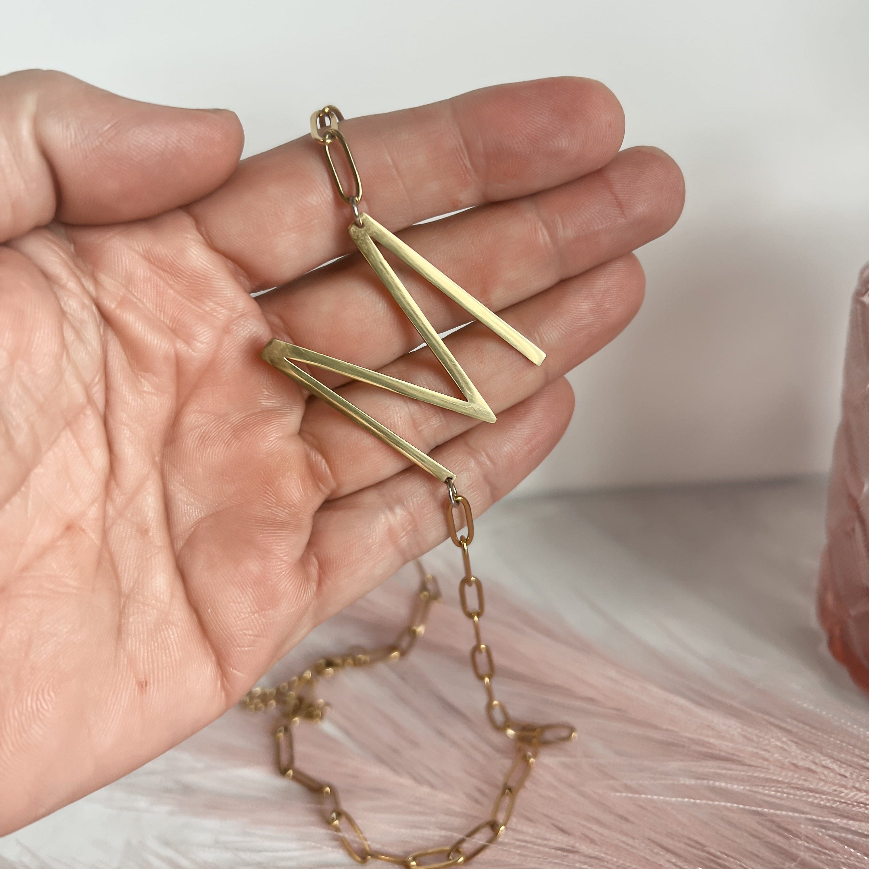 FIONA GRACE Necklaces The Sideways Initial Necklace – Waterproof 18K Gold