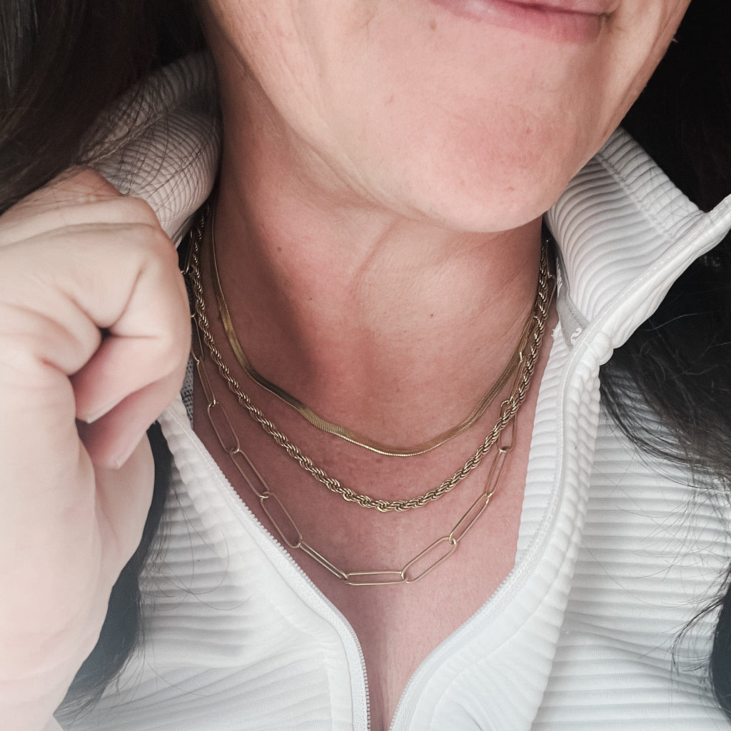 FIONA GRACE Necklaces The Stella 3 Piece Gold Necklace Stack