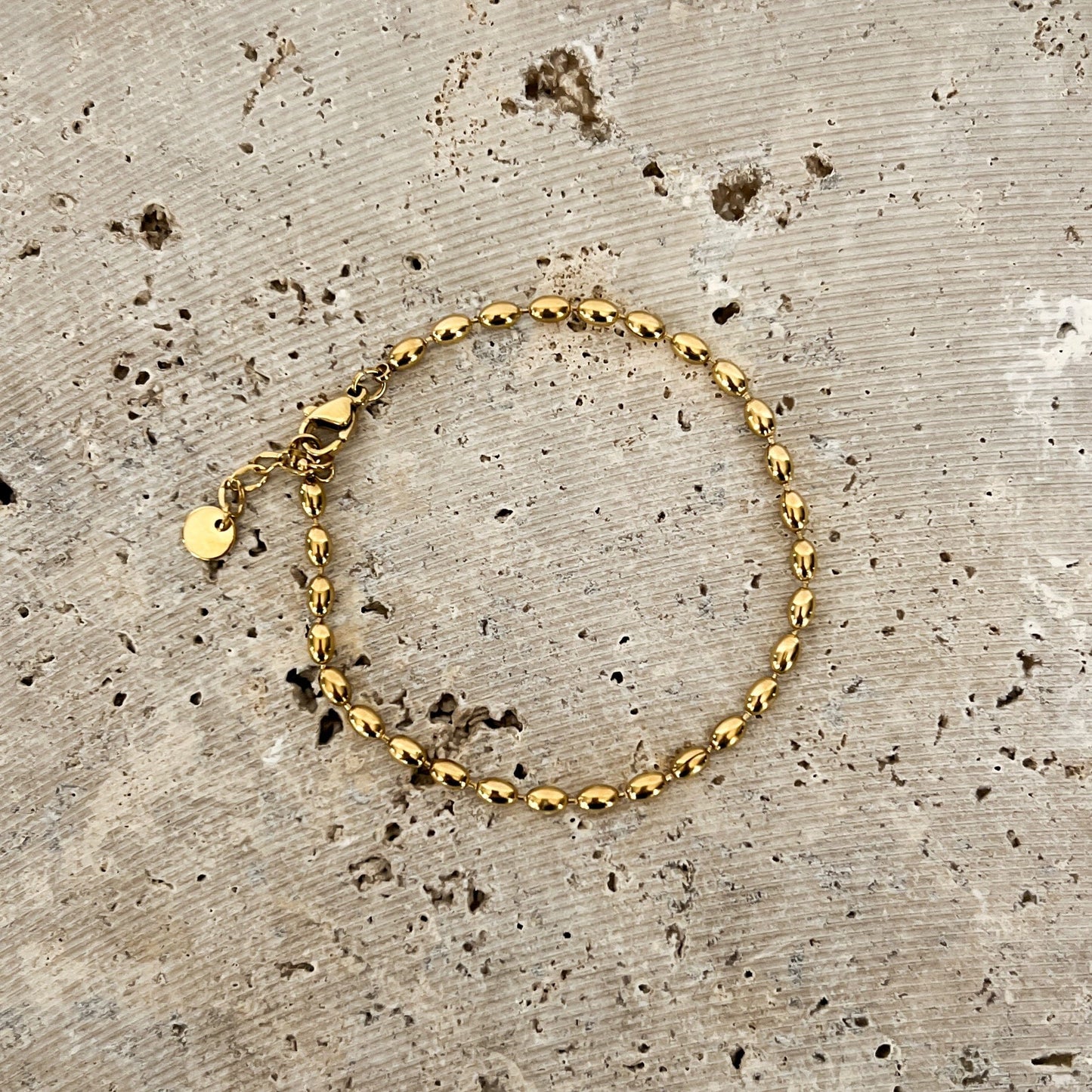 FIONA GRACE Oval Ball Chain Bracelet - 14K Gold Plated Waterproof & Tarnish-free