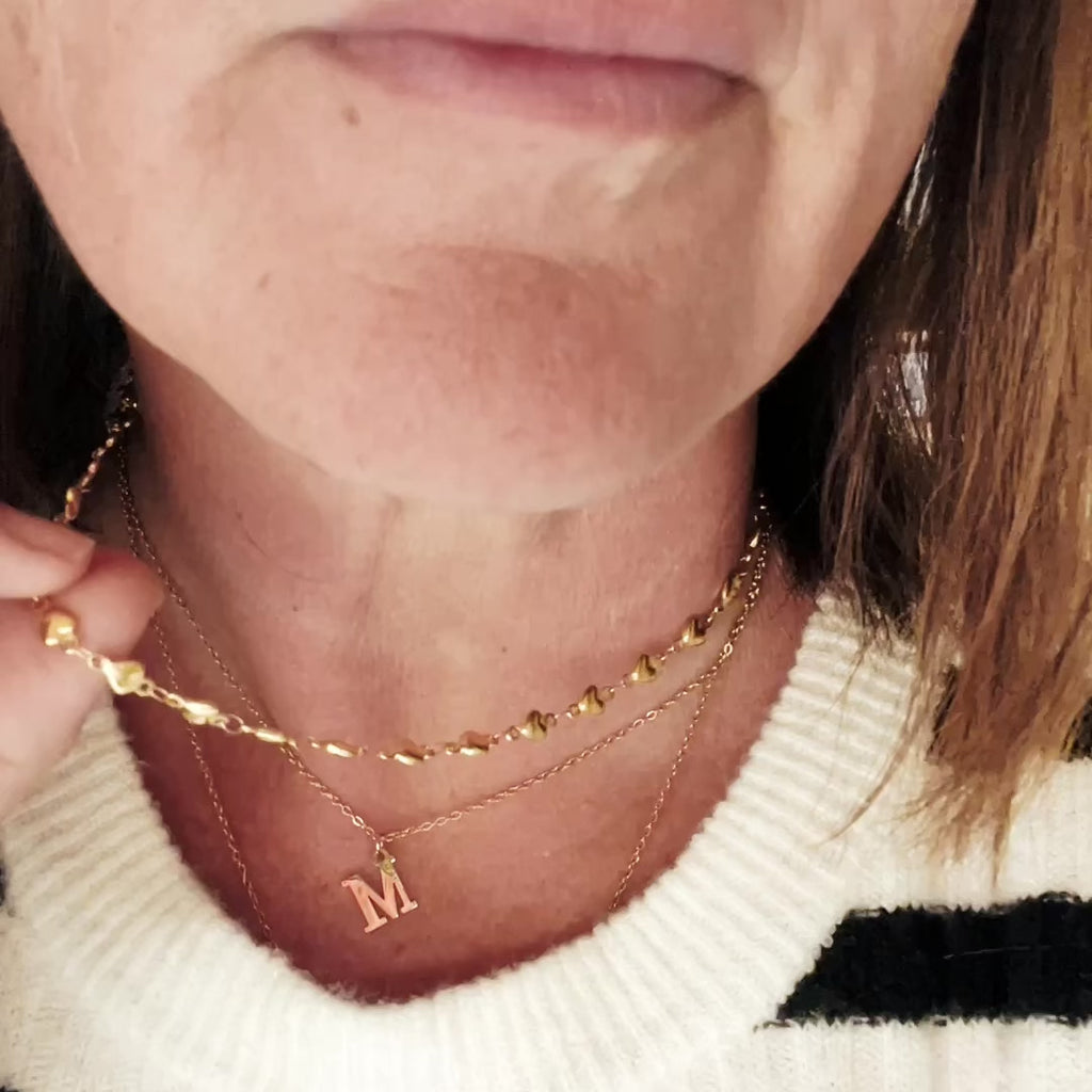 Hearts Connected Gold Chain Necklace