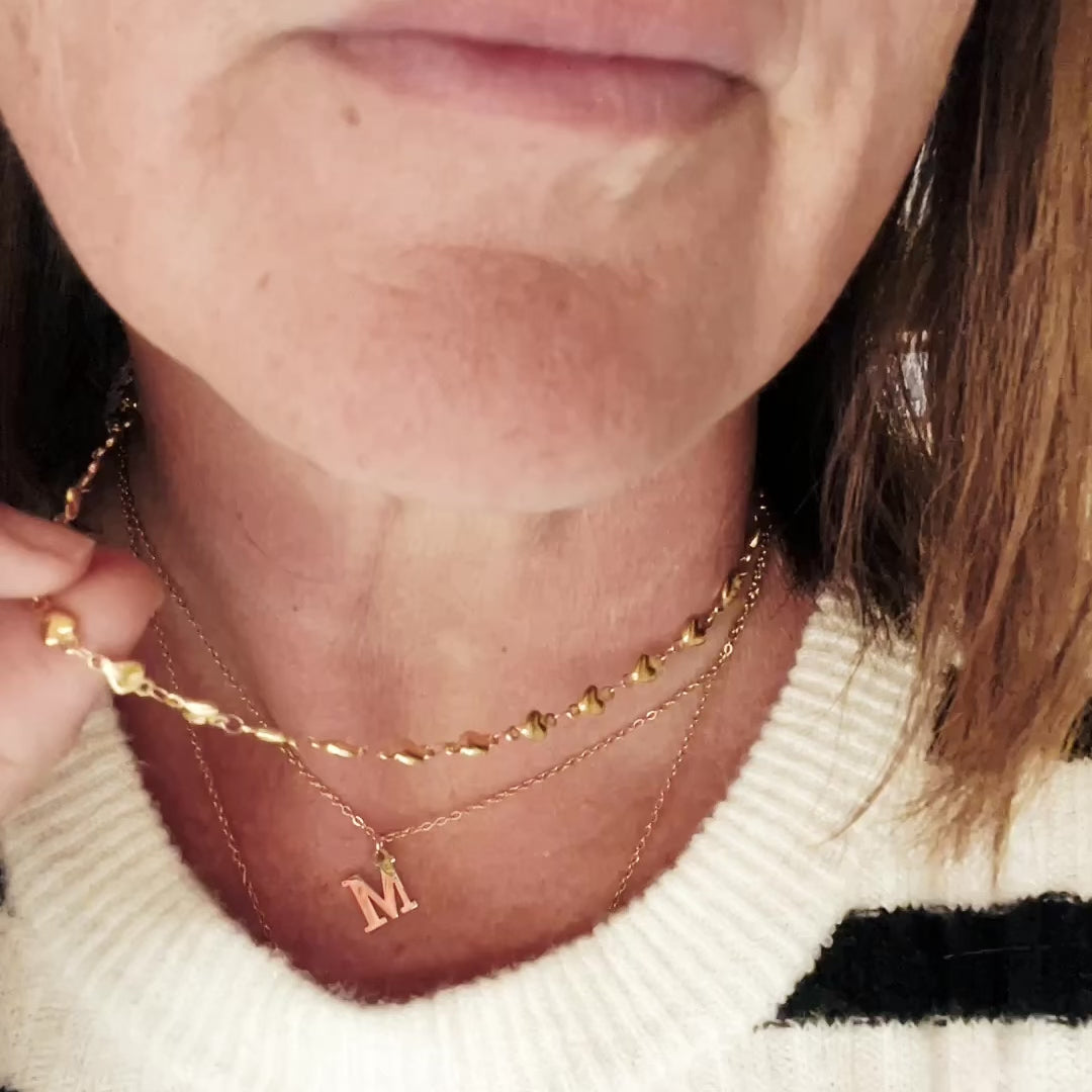 Hearts Connected Gold Chain Necklace